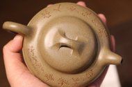 《線圓》宜興紫砂壺助理工藝美術師手工茶壺線圓老師頂級蟹殼青壺