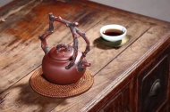 《留香提梁》宜興紫砂壺底槽青創新提梁全手工茶壺