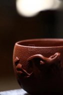 《知秋主人對杯》宜興紫砂壺工藝美術員手工紫泥茶壺茶具