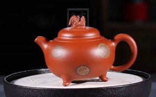 《獅韻》紫砂壺全手工茶壺老師小紅泥，絞泥（段泥、紫泥、綠泥等）壺