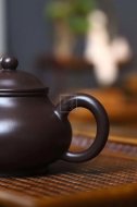 《潘壺》經典器型紫砂100目紫泥潘壺古樸典雅