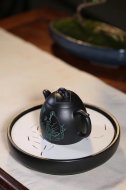 《秦權》茶壺工藝美術師手工紫砂壺泡茶器宜興黑料秦權茶具