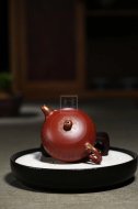 《百福圓珠》宜興紫砂壺工藝美術師純手工茶具花器泡茶器大紅袍圓珠