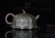 《荷葉》宜興名家紫砂壺工藝美術師手工民國綠，紫泥功夫茶具茶壺家用