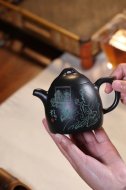 《秦權》茶壺工藝美術師手工紫砂壺泡茶器宜興黑料秦權茶具