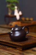 《潘壺》經典器型紫砂100目紫泥潘壺古樸典雅