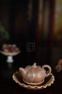《南瓜壺》宜興高級(jí)工藝美術(shù)師工紫砂壺段泥南瓜茶壺茶具