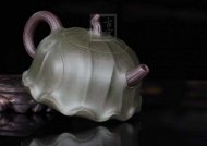 《荷葉》宜興名家紫砂壺工藝美術師手工民國綠，紫泥功夫茶具茶壺家用